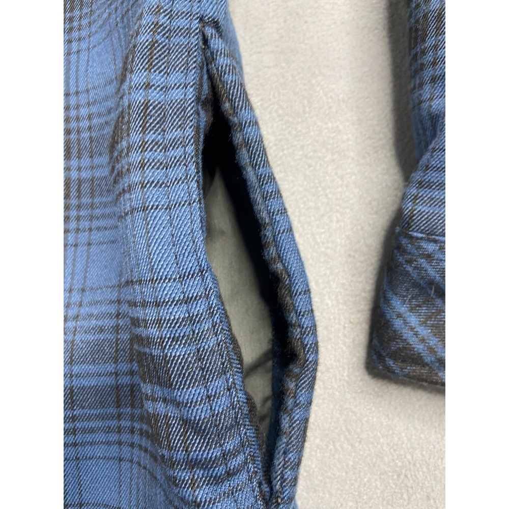 Dickies Jacket Shacket Men XL‎ Blue Plaid Flannel Hood Fleece Lined Barn Chore - Picture 10 of 11